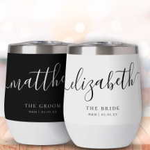 Custom Wedding Wine Tumbler Bride Groom Gift Ideas