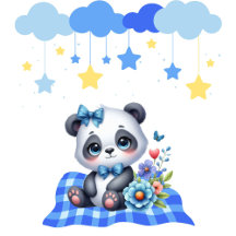 Baby Shower Party Set, Blue Panda Party Theme