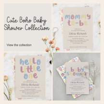 Cute Boho Baby Shower Collection