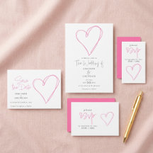 Pink love heart wedding supplies