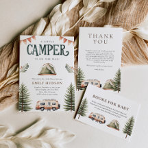 Camping Forest Watercolor Baby Shower
