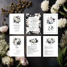 Timeless Black and White Floral Wedding Collection