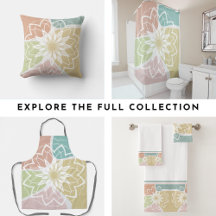 Geometric Flower Mandala on Abstract Pattern