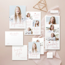 Dusty Pink Modern Script Name Graduation