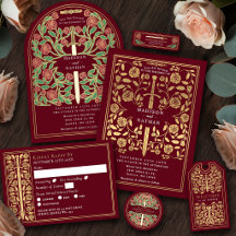 Medieval Sword Wedding Collection-Red