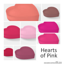 Hearts of Pink, Glass Paperweights