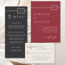 Modern Mixed Colors Simple Monogram Wedding Suite