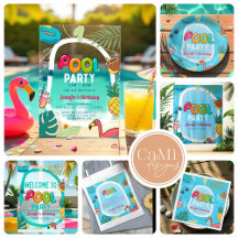 Summer Pool Party Swimming Birthday Collection