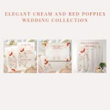 Elegant Cream and Red Poppies Wedding