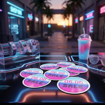 Holographic Summer Sale Stickers & Window Clings