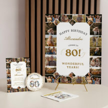 Cheers to 80 Years Birthday Photo Collage
