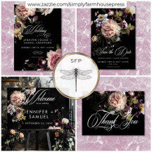 Dark Moody Pastel Opulent Floral Black Wedding