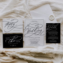 Romantic Black and White Calligraphy Collection