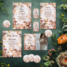 Cute Greenery Forest Animals Woodland Baby Shower