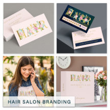 Luxury vintage hair salon business set