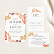 Watercolor Autumn Foliage Wreath Collection