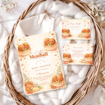 Cute Illustrated Little Meatball Baby Shower