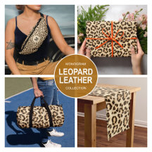 Leopard Leather Print Pattern Monogram