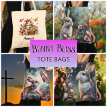 Bunny Bliss Easter Tote Bags