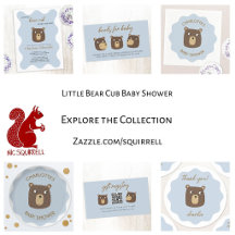 Little Bear Cub Baby Shower Invitations & Supplies