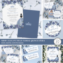Elegant Blue Floral Quinceañera Celebration