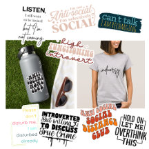 Introvert Stickers + Sayings