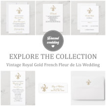 Vintage Royal Gold French Fleur de Lis Wedding