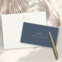Professional Elegant Monogram Business Note Cards