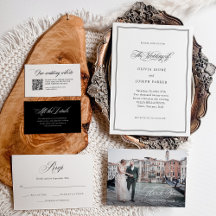 Classic Italian Elegance   Black and White Wedding