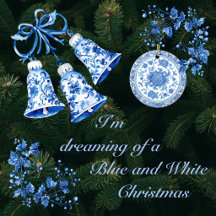 A Chinoiserie Blue and White Christmas Holiday
