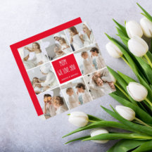 Collage Photo Mom Red We Love You Best Mother Gift