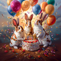Rabbits Evening Birthday Party