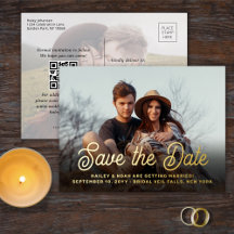 Photos & Retro Typography Wedding Save the Dates