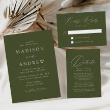 Modern Elegant Olive Green Wedding Collection