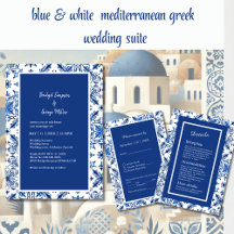 Santorini Blue &  white Mediterran Wedding suite