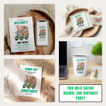 Two Wild Safari Animal 2nd Birthday Collection