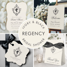 Regency Lady in Vintage Crest Ivory Bridal Shower 