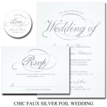 Chic Faux Silver Foil Wedding Templates