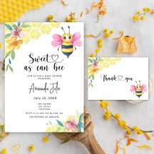 Watercolor Bee Girl Baby shower
