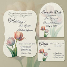 Romantic Poetic Pastel Tulips Watercolor Wedding