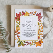 Autumn Leaves Frame Baby Shower Collection