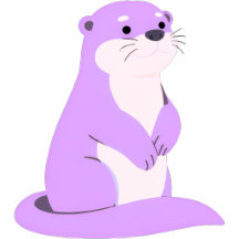 Cute Kawaii Purple Otter Wildlife Stationery Suite