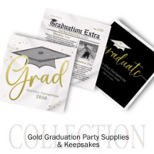 Gold Graduation Party Supplies & Keepsakes