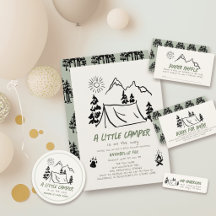 Little Camper Hand-drawn Tent Boy Baby Shower