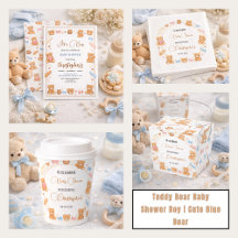 Teddy Bear Baby Shower Boy Collection 