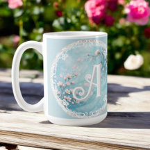 Elegant Turquoise Pink Cherry Blossoms 