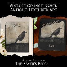 Vintage Grunge Raven - Antique Textured Art