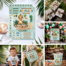 Cute Little Dinosaur Boy 1st Birthday Party