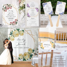 AW Gold Glitter Geometric Rose Romantic Floral Set