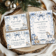 Preppy Blue Snowflake Baby Shower